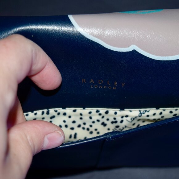 Radley London Eden Row Small Flapover Crossbody Bag Blue Pink Floral Leather - Picture 6 of 7